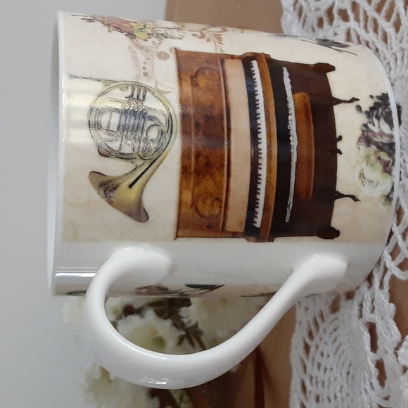 Summer River Violin Piano Musical Instruments Floral Cup Mug 8 oz - Picture 3 of 8